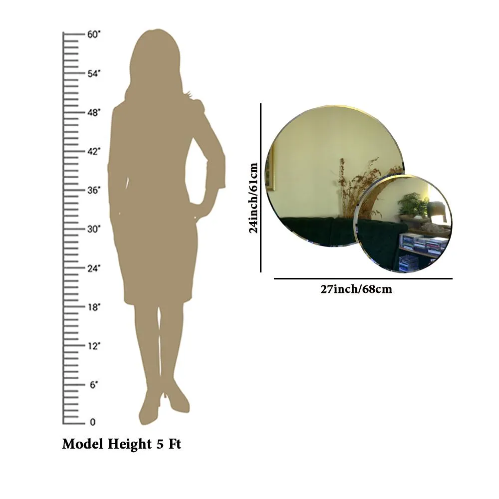 Scandinavian Frameless Beveled Dual Circular Bathroom Mirror