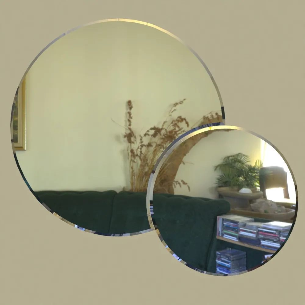 Scandinavian Frameless Beveled Dual Circular Bathroom Mirror