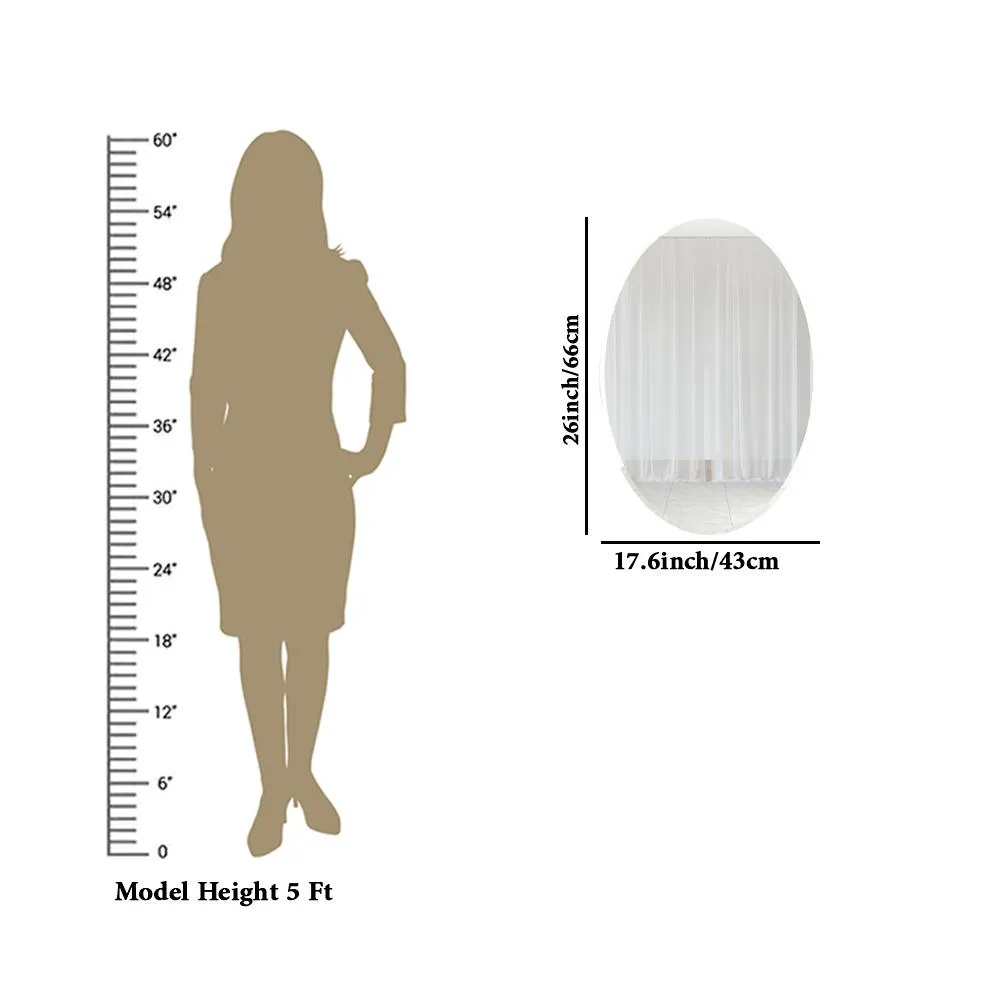 Scandinavian Frameless Beveled Oval Shaped Bathroom Mirror