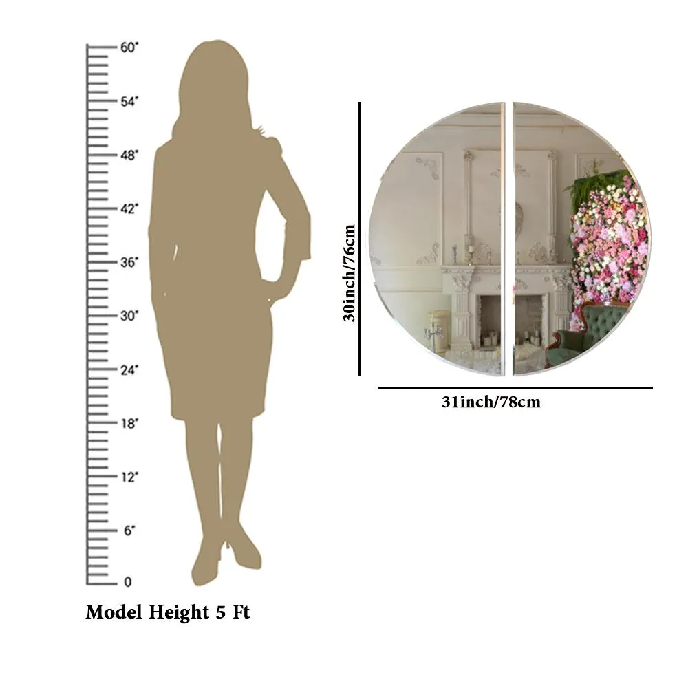 Scandinavian Frameless Beveled Semi Circle Bathroom Mirror