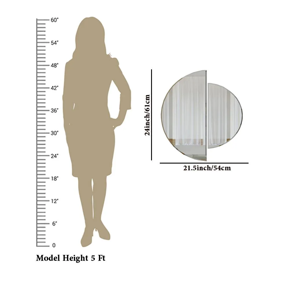 Scandinavian Frameless Beveled Semi Circle Bathroom Mirror