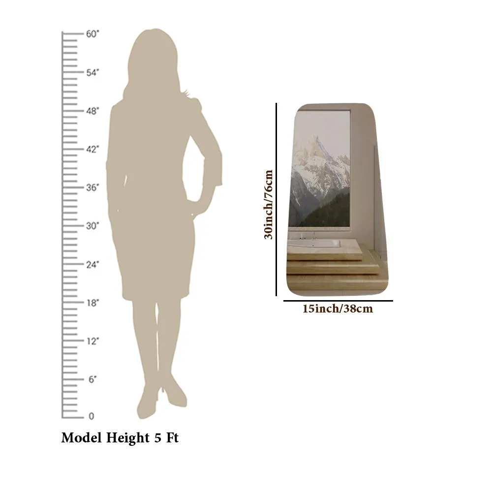 Scandinavian Frameless Beveled Tapered Shape Bathroom Mirror