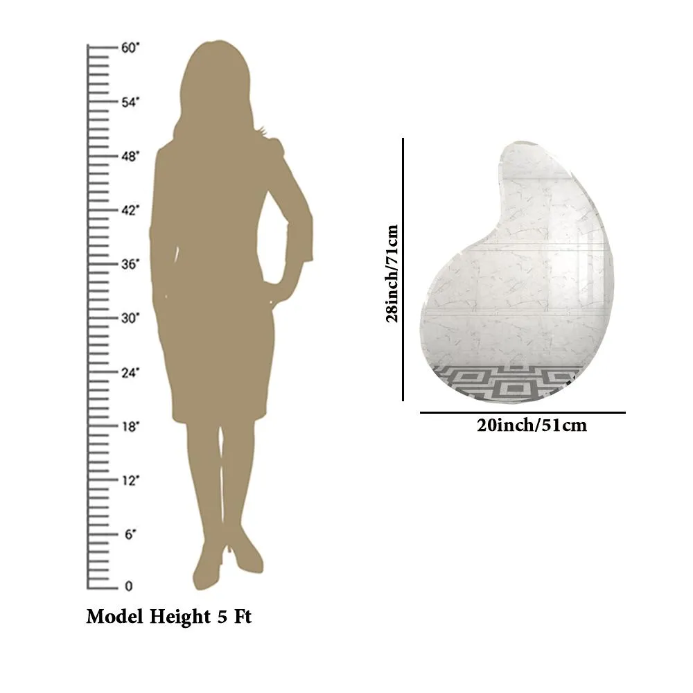 Scandinavian Frameless Beveled Water Drop Shaped Bathroom Mirror