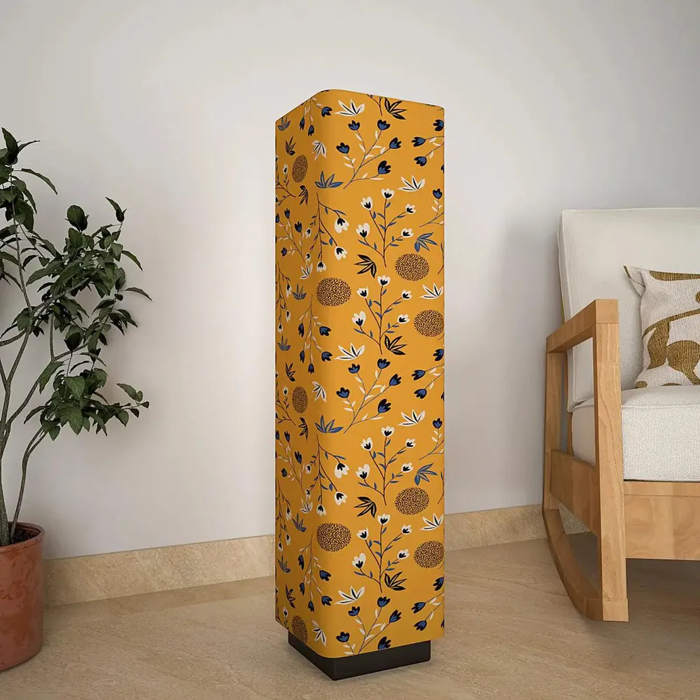 Scattered Floral Printed Rectangle Floor Lamp