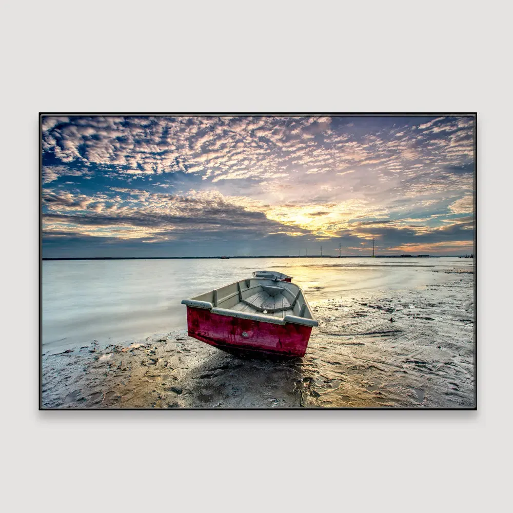 Scenic Lake View Framed Wall Art With Floating Frame