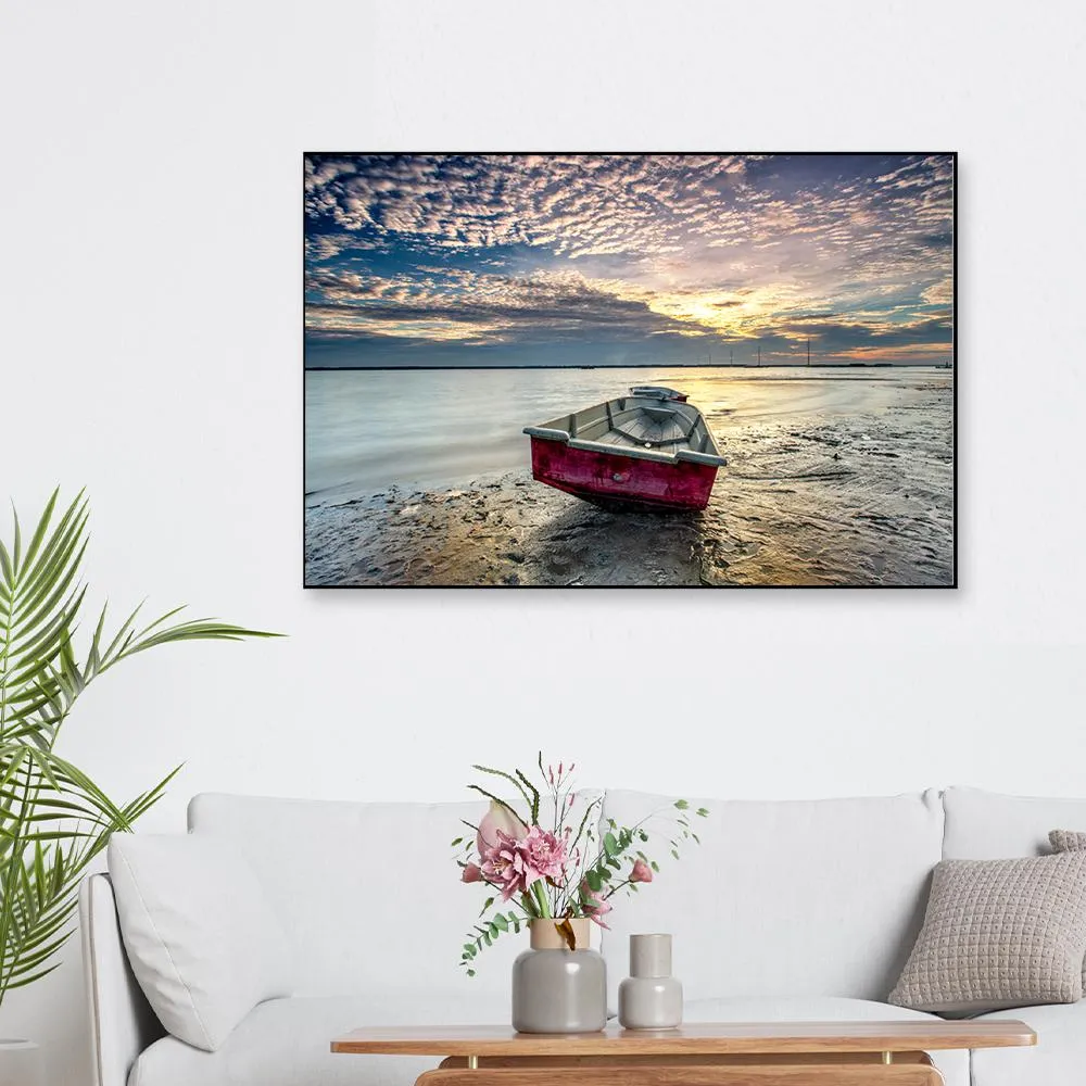 Scenic Lake View Framed Wall Art With Floating Frame