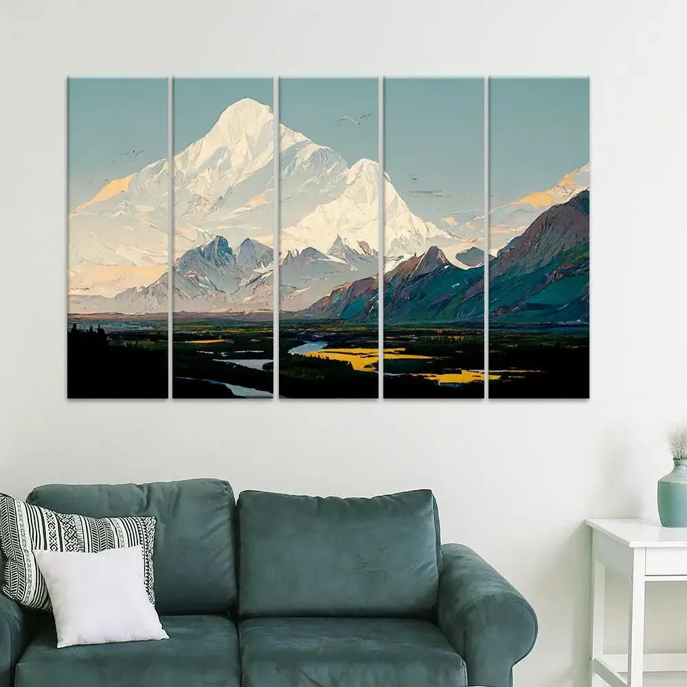 Scenic Mountains Split Wall Art Set of 5