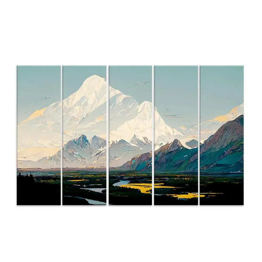 Scenic Mountains Split Wall Art Set of 5