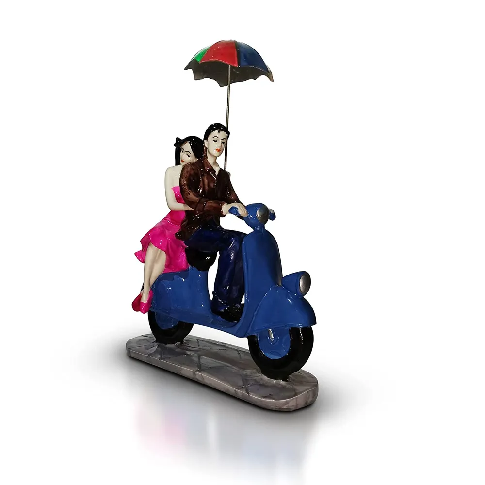 Scooter Ride Couple Miniature Showpieces for Valentine Gift