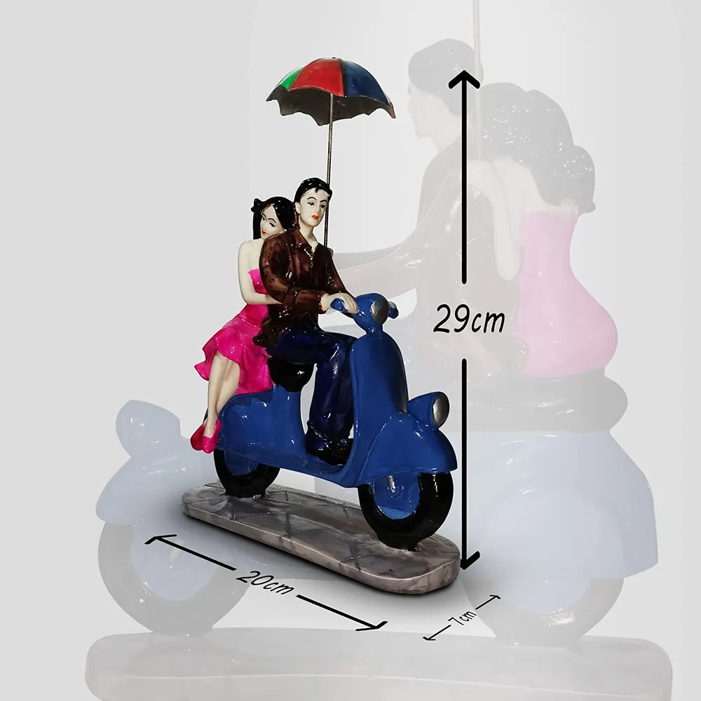 Scooter Ride Couple Miniature Showpieces for Valentine Gift