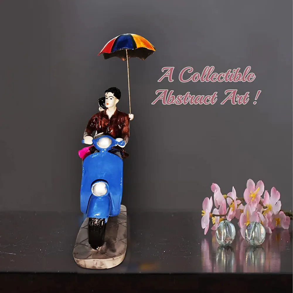 Scooter Ride Couple Miniature Showpieces for Valentine Gift