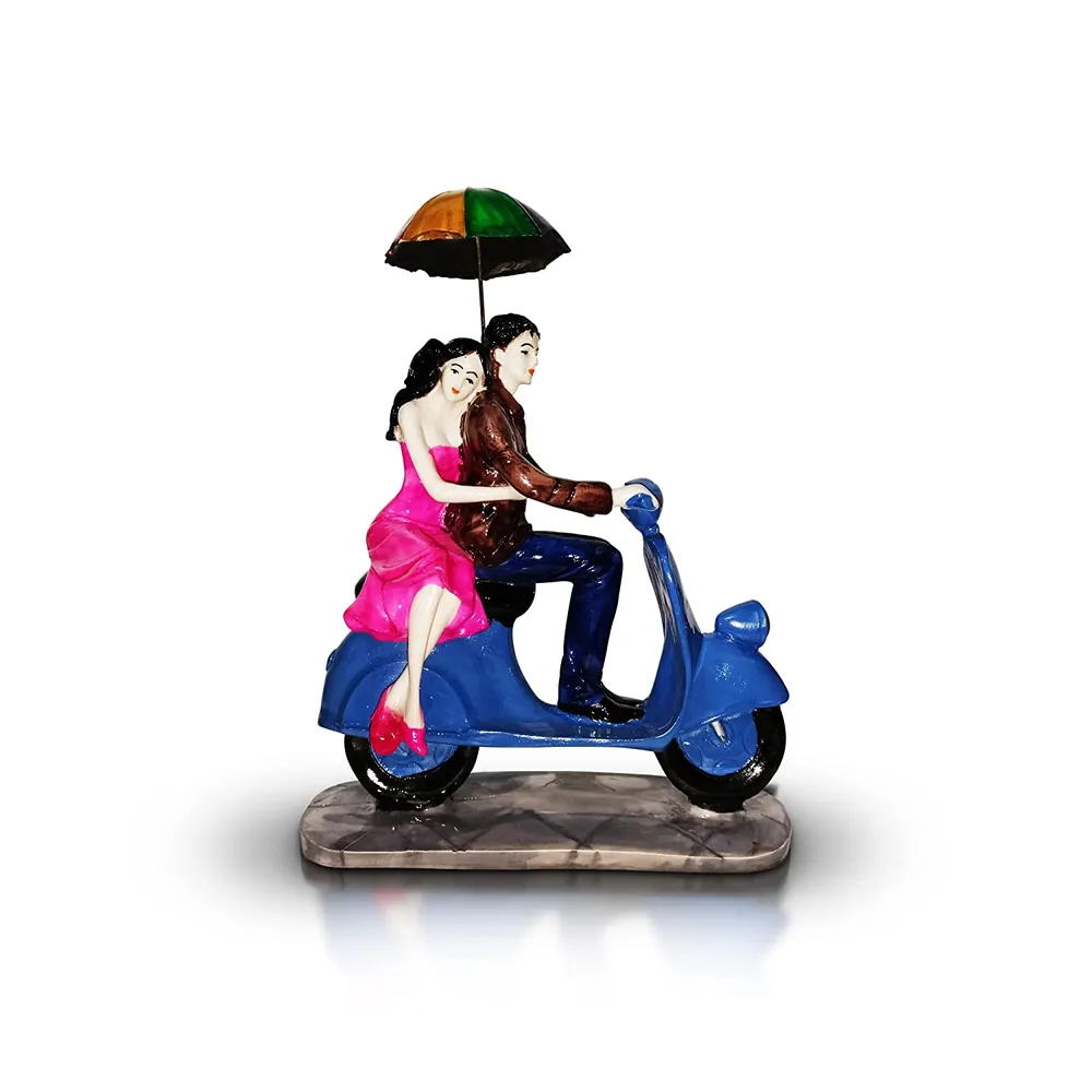 Scooter Ride Couple Miniature Showpieces for Valentine Gift