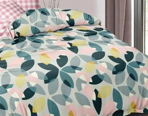 Sea Green & Mint Floral Twist Printed Double Bedsheet With 2 Pillow Covers (Multicolor)
