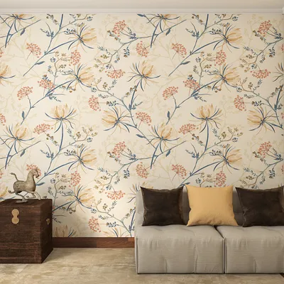 Self Adhesive Wallpaper in Flowing Flower Pattern