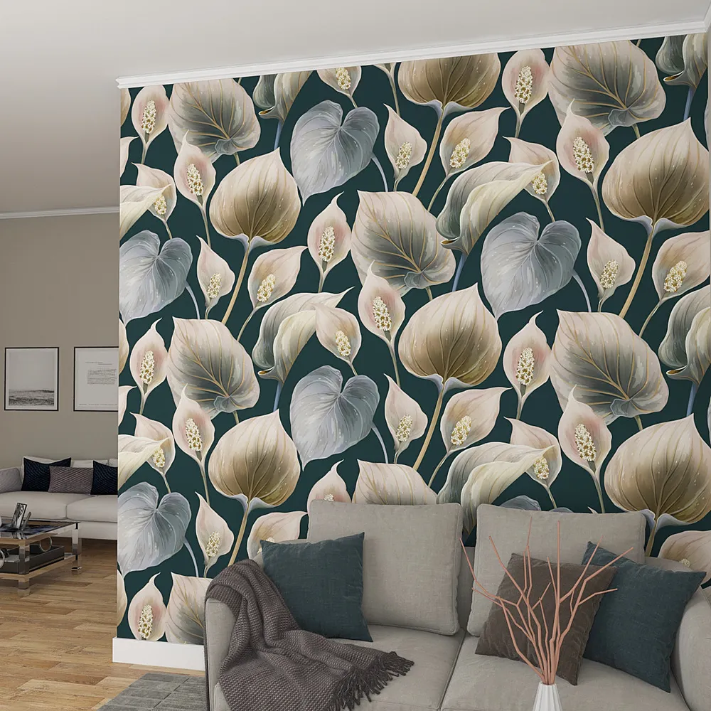 Self Adhesive Wallpaper in Tropical Leaves Design