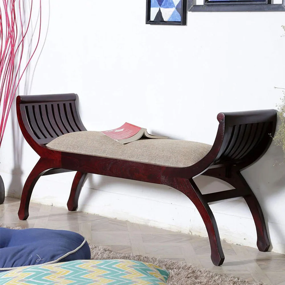 Senate Dark Brown Sheesham Wood Settee Sofa