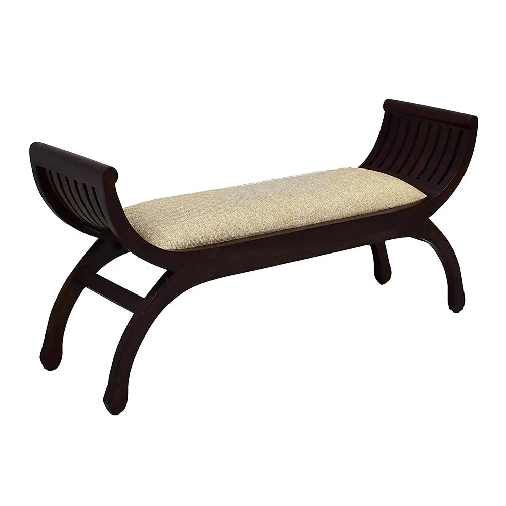 Senate Dark Brown Sheesham Wood Settee Sofa