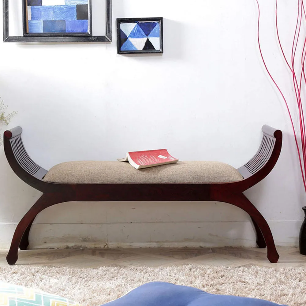 Senate Dark Brown Sheesham Wood Settee Sofa