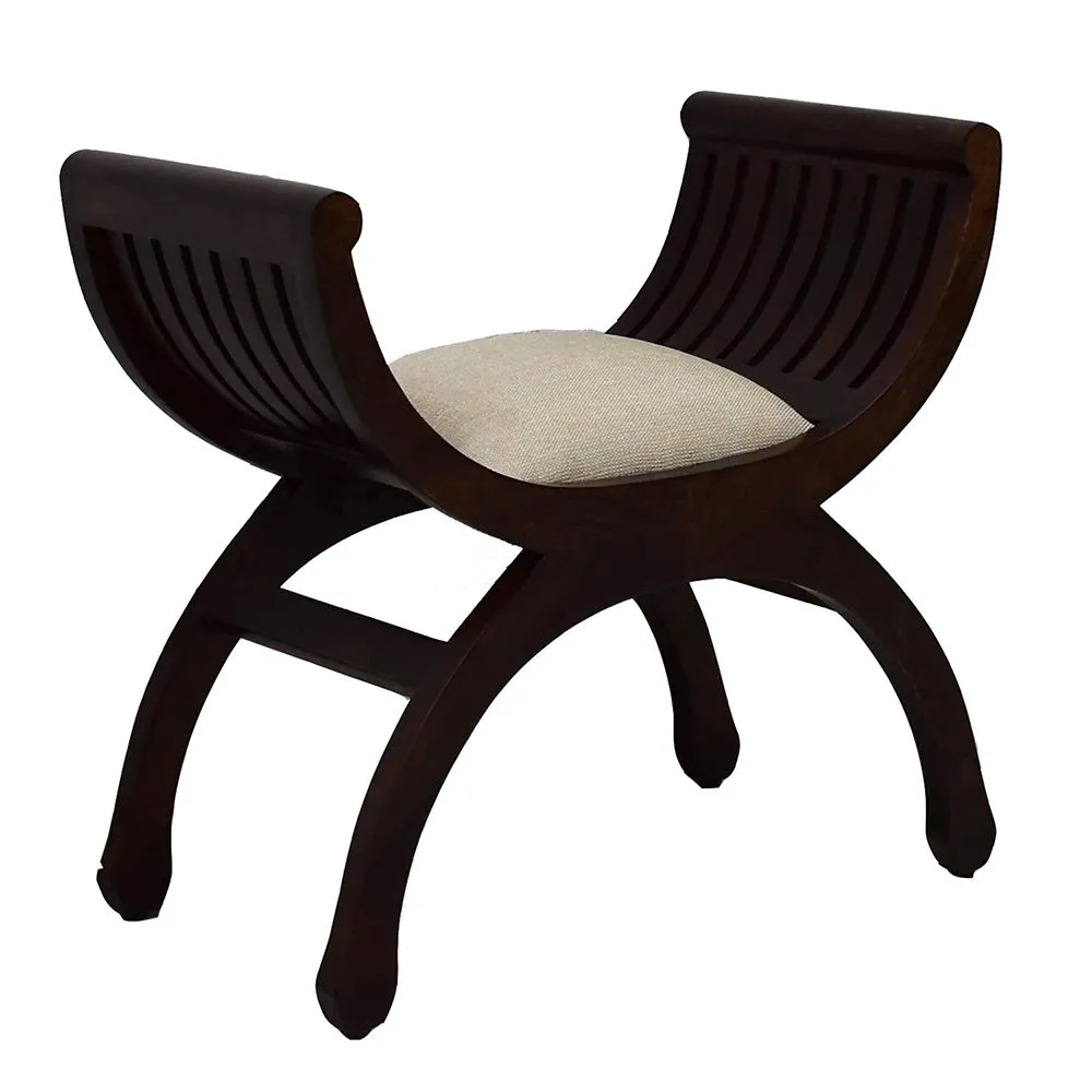 Senate Walnut Brown Sheesham Wood Single Settee Sofa