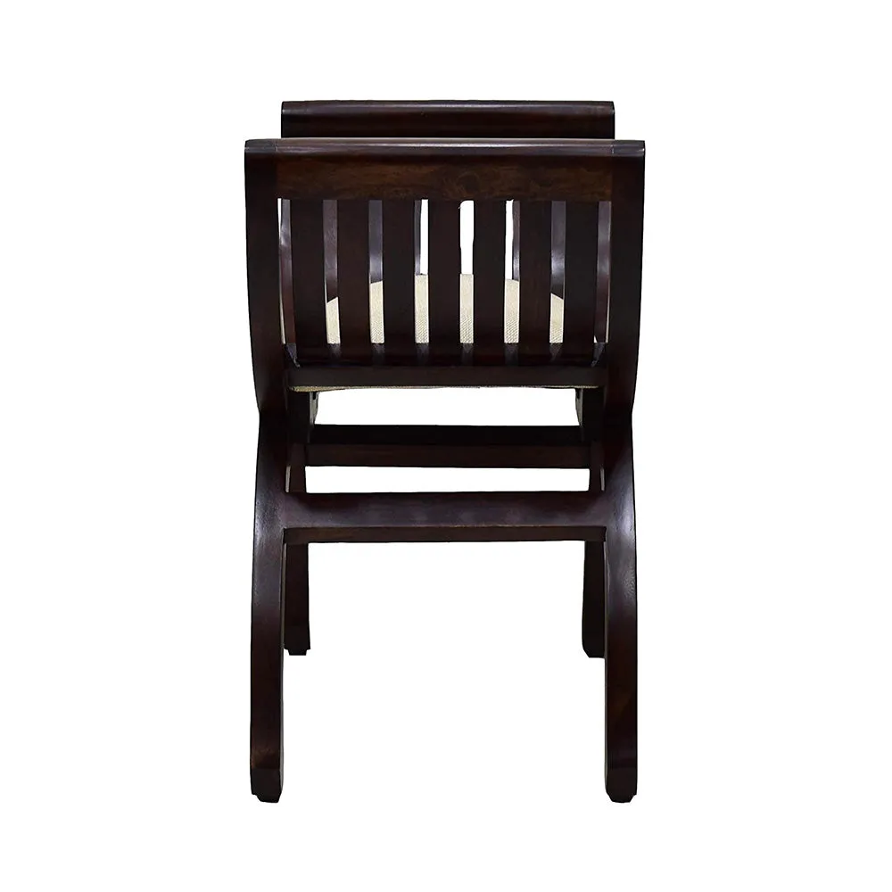 Senate Walnut Brown Sheesham Wood Single Settee Sofa