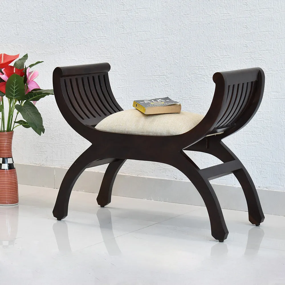 Senate Walnut Brown Sheesham Wood Single Settee Sofa