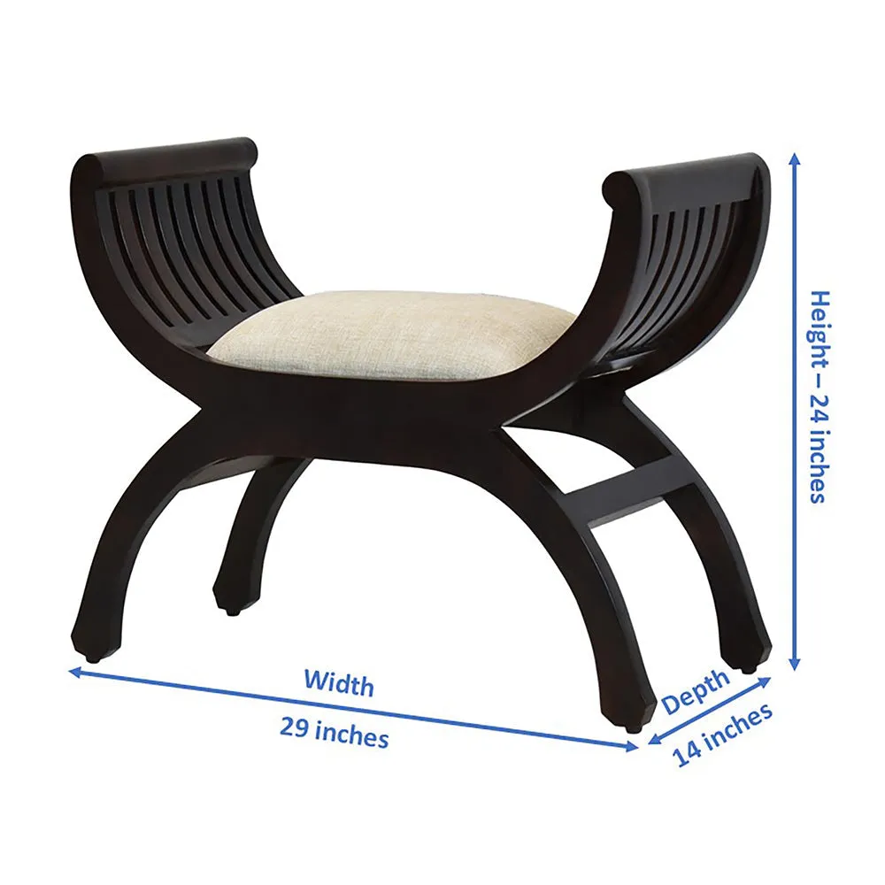 Senate Walnut Brown Sheesham Wood Single Settee Sofa