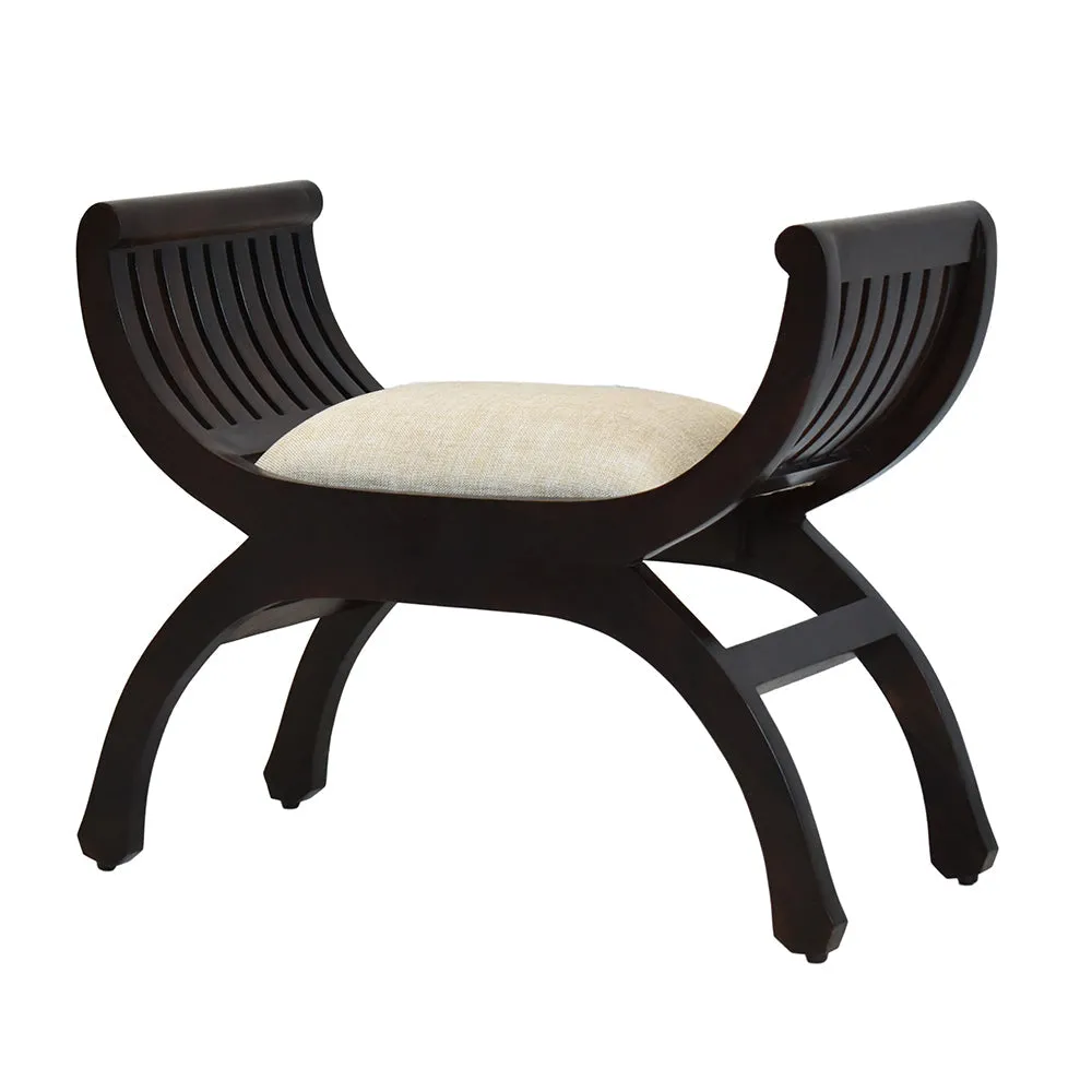 Senate Walnut Brown Sheesham Wood Single Settee Sofa