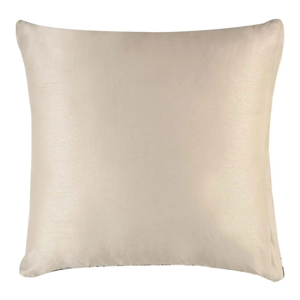 Sequins Work Polyester Beige Decorative Cushion Cover
