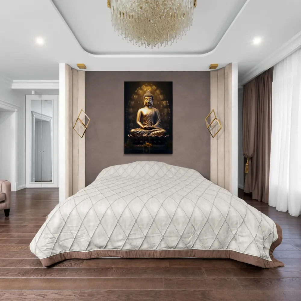 Serene Illumination Buddha Canvas Wall Painting With Frame