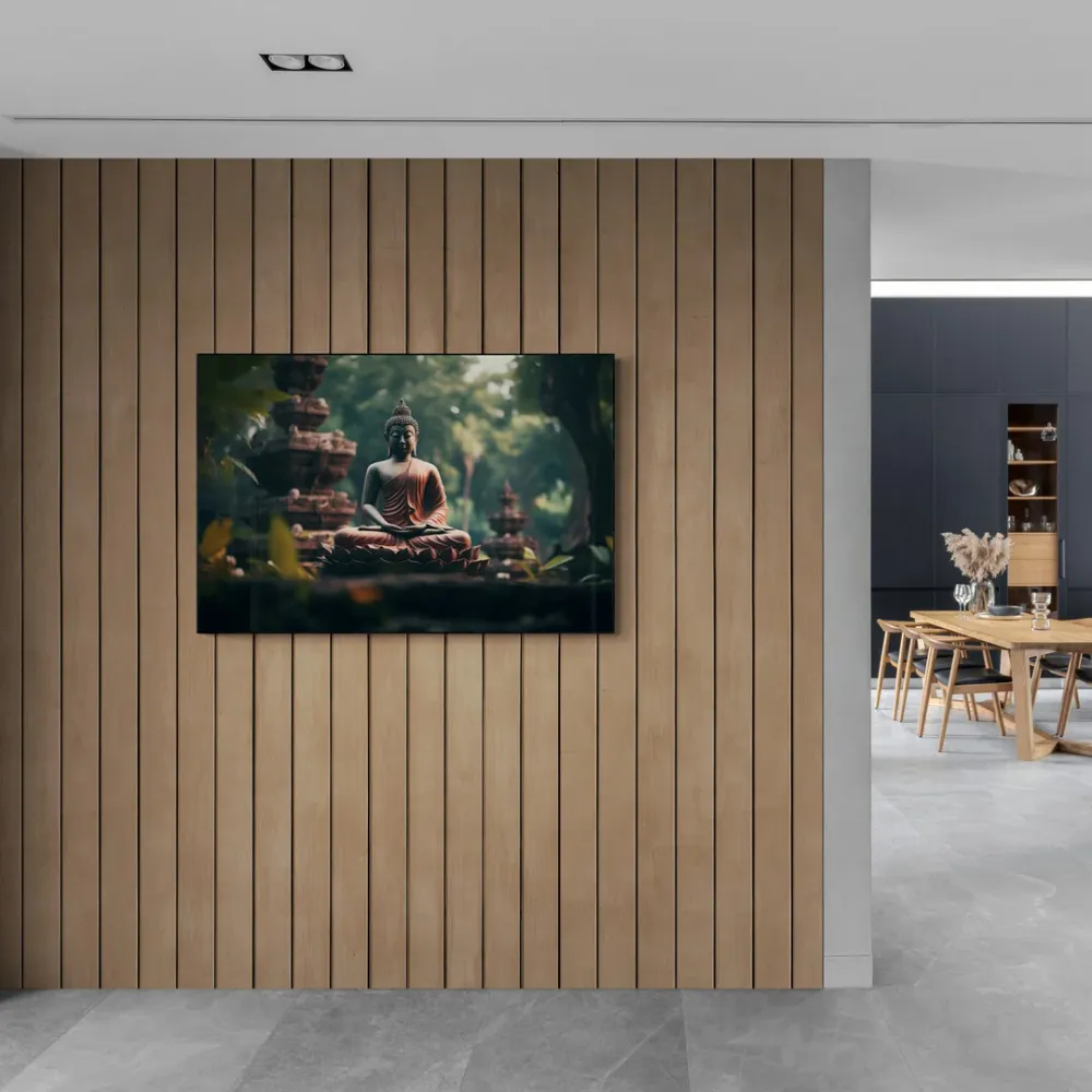 Serene Reflections in Nature Buddha Canvas Wall Painting With Frame