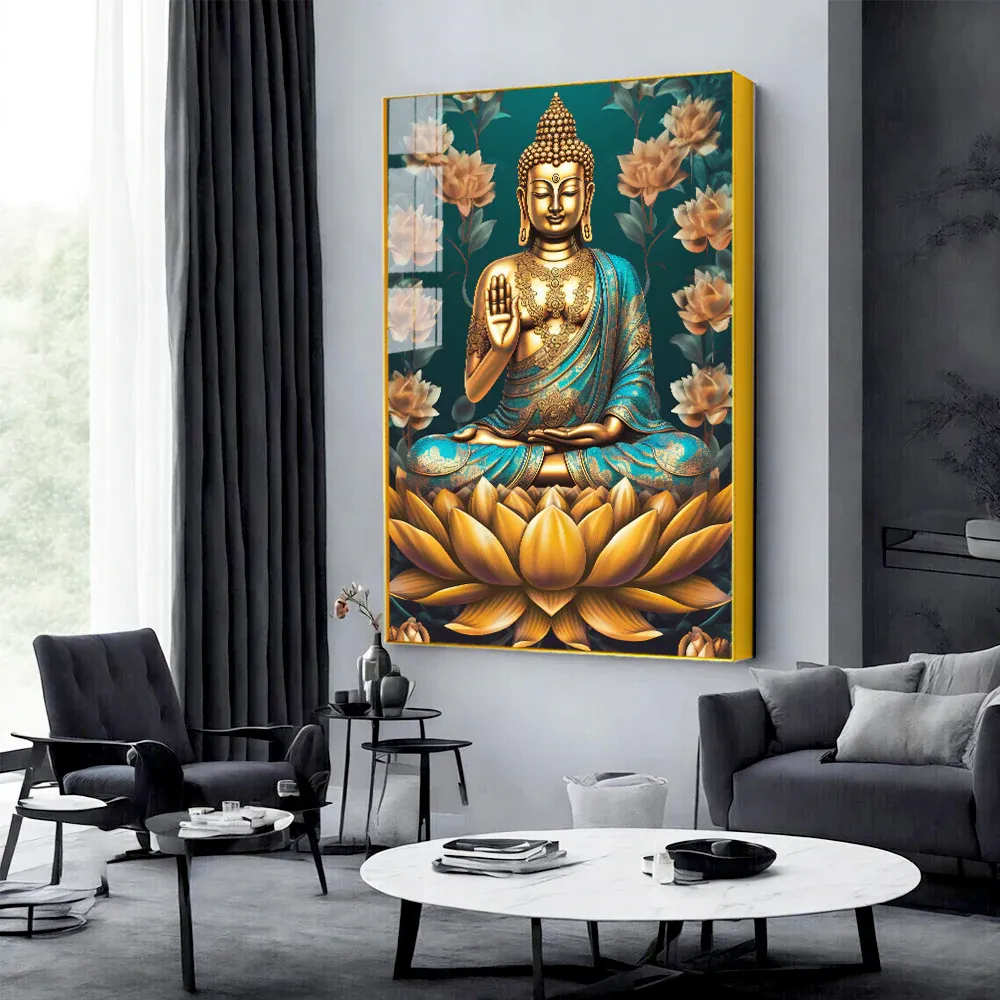 Serene Tranquility Buddha Acrylic Wall Painting Regular