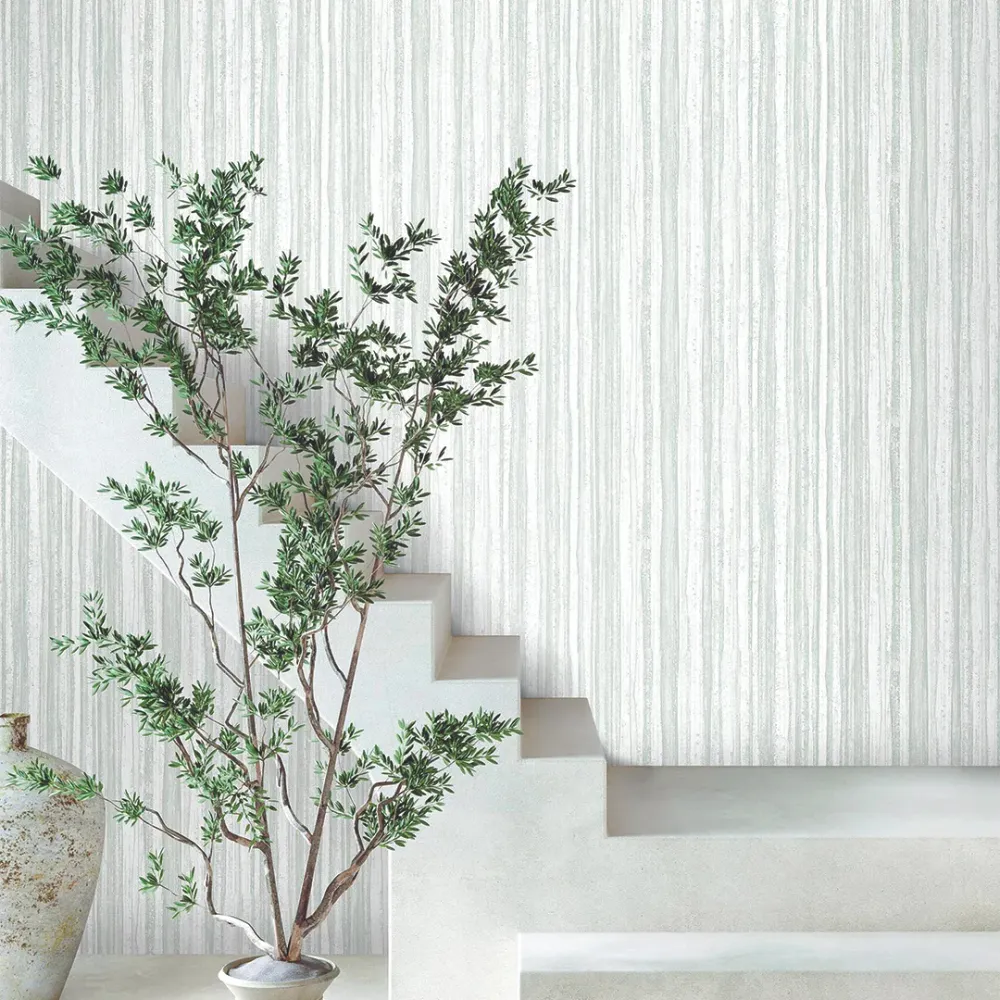 WallMantra Serene Vertical Stripe Wallpaper white