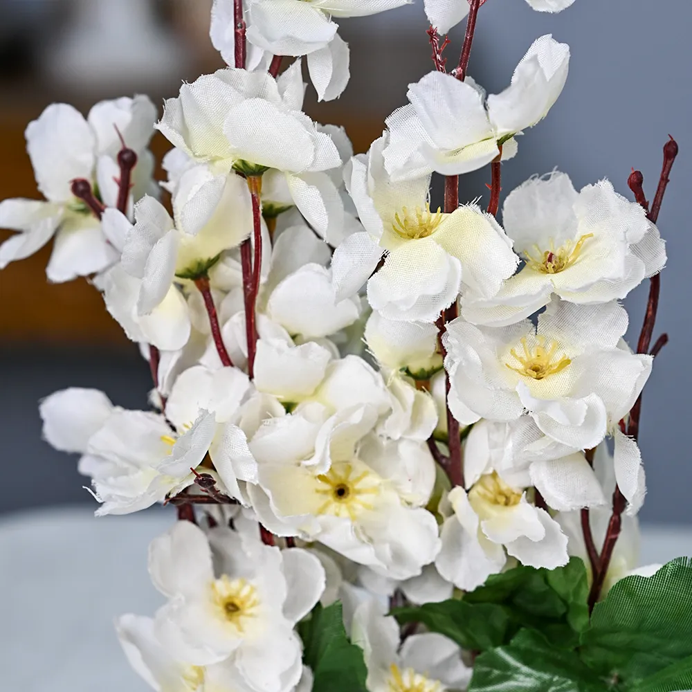 Serene White Artificial Orchid With Pot Single Piece