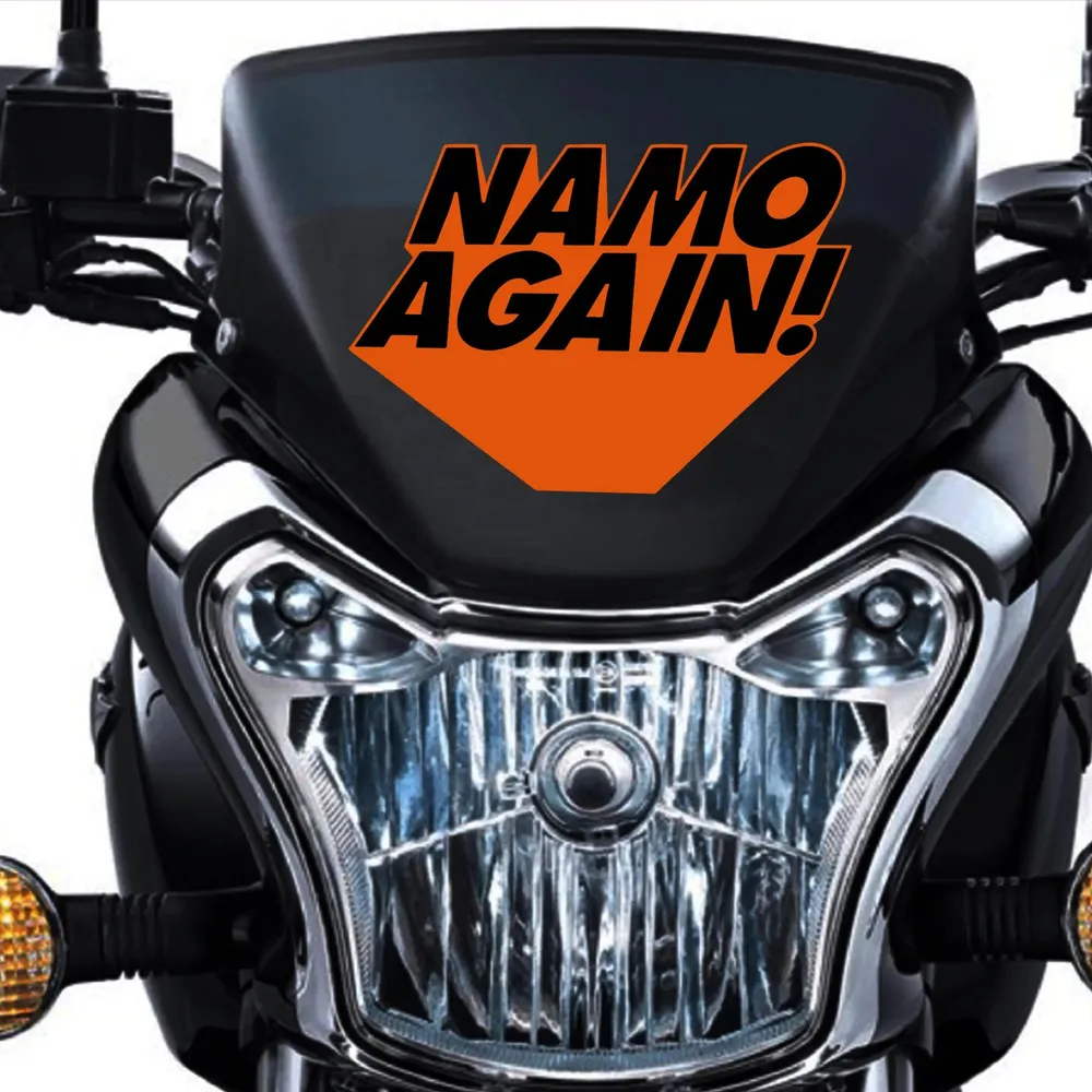 Set of 10 Namo Again Bike Sticker/Self Adhesive Peel and Stick DIY Vinyl Bick Graphics/Fits All Bick / 12 cm x 9 cm