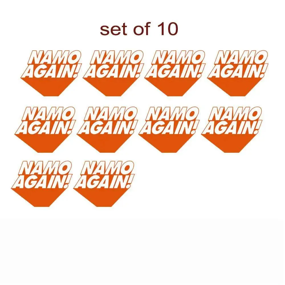 Set of 10 Namo Again Car Sticker/Self Adhesive Peel and Stick DIY Vinyl Car Graphics/Fits All Cars / 30 cm x 23 cm