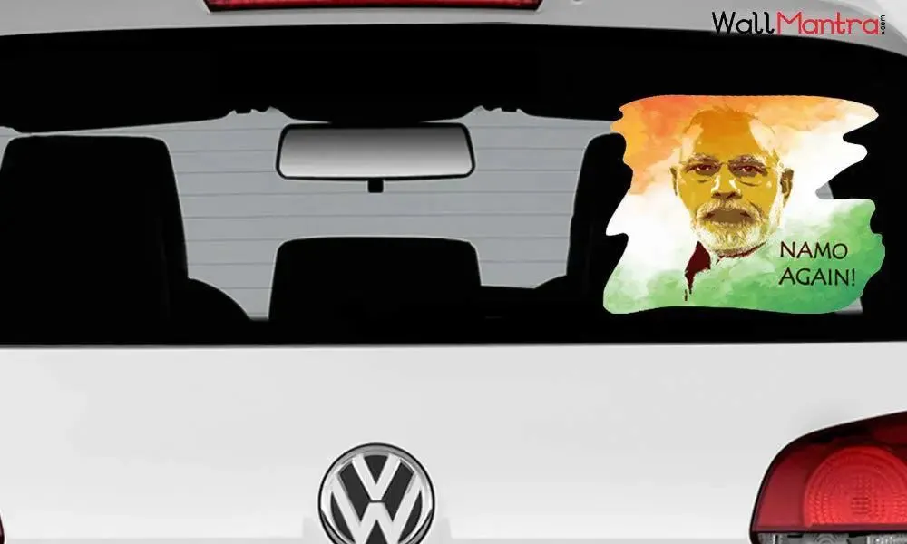 Set of 10 Namo Again Narendra Modi Car Sticker/Self Adhesive Peel and Stick DIY Vinyl Car Graphics/Fits All Cars / 30 cm x 24 cm