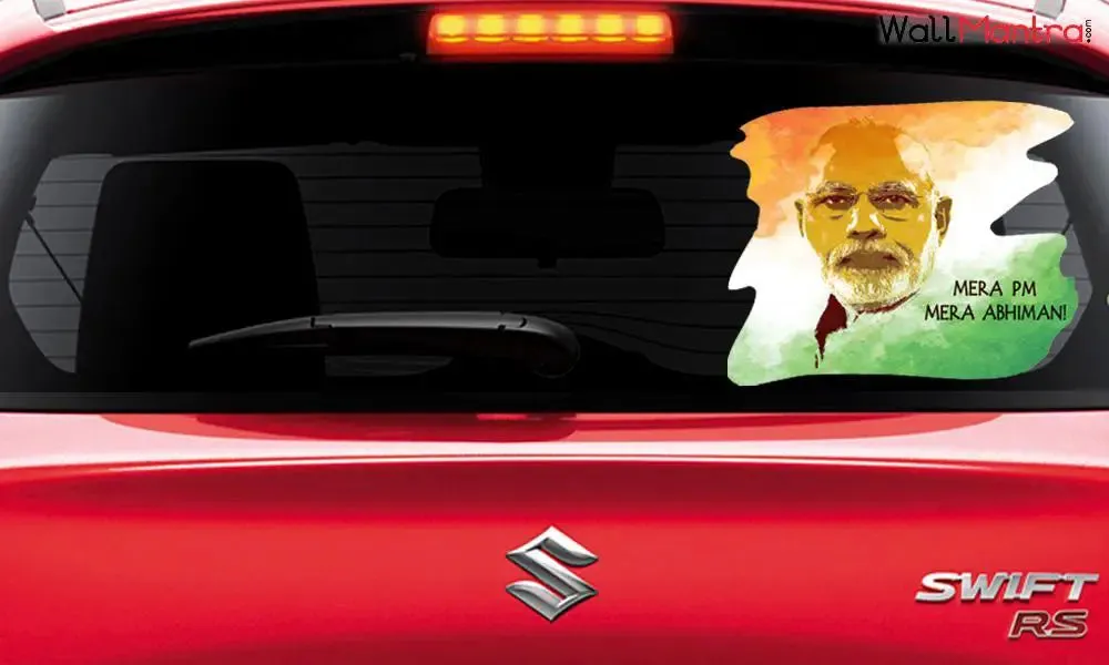 Set of 10 Namo Again Narendra Modi Car Sticker/Self Adhesive Peel and Stick DIY Vinyl Car Graphics/Fits All Cars / 30 cm x 24 cm