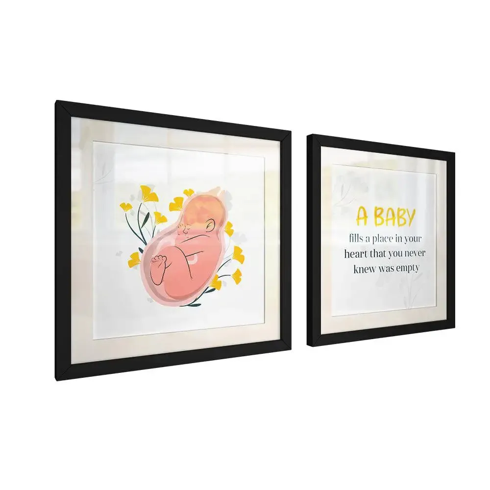 Set of 2 'BABY' Framed Wallart for Gynecologist Clinic / Gift for Doctor