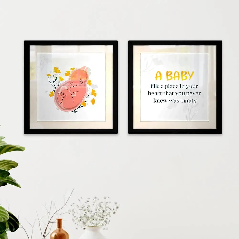 Set of 2 'BABY' Framed Wallart for Gynecologist Clinic / Gift for Doctor