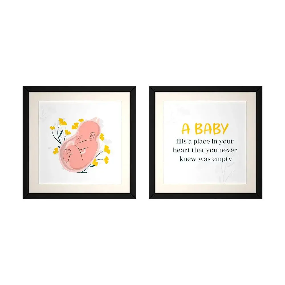 Set of 2 'BABY' Framed Wallart for Gynecologist Clinic / Gift for Doctor