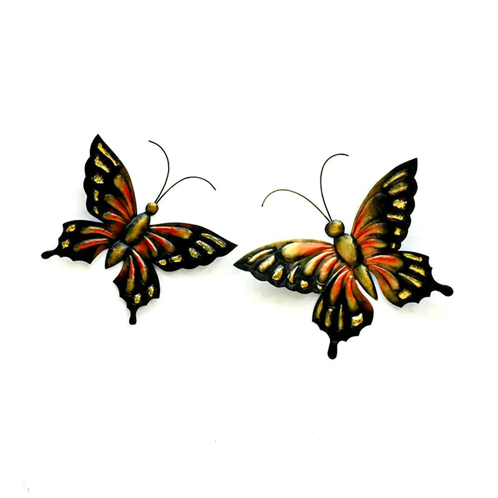 Set of 2 Butterflies Wall Art