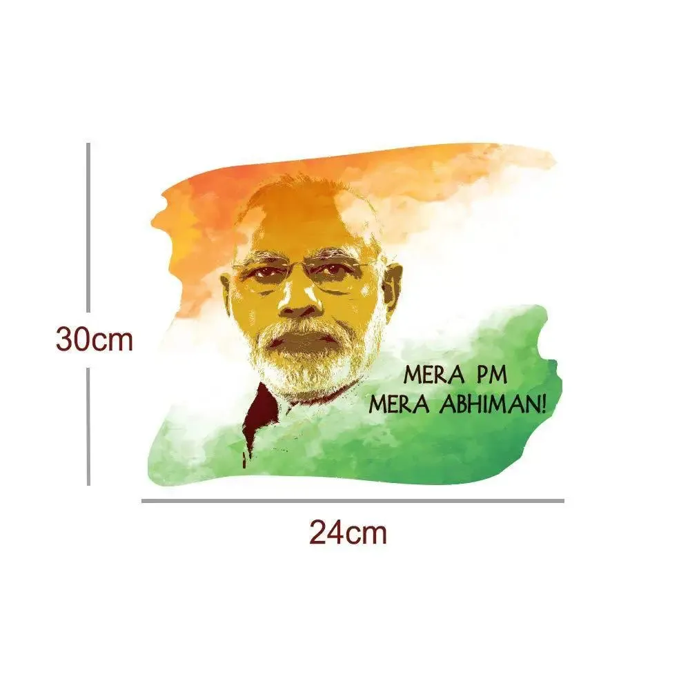 Set of 2 Mera PM Mera Abhiman Narendra Modi Car Sticker/Self Adhesive Peel and Stick DIY Vinyl Car Graphics/Fits All Cars / 30 cm x 24 cm