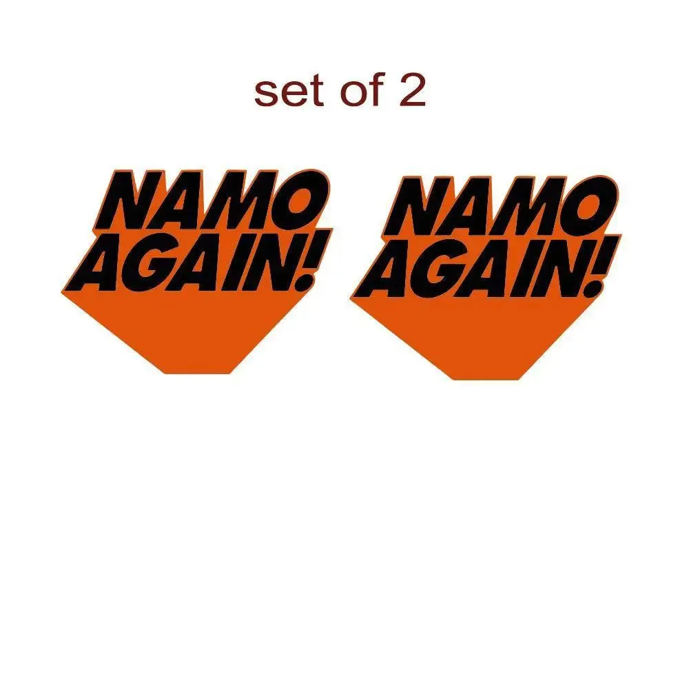 Set of 2 Namo Again Bike Sticker/Self Adhesive Peel and Stick DIY Vinyl Bick Graphics/Fits All Bick / 12 cm x 9 cm