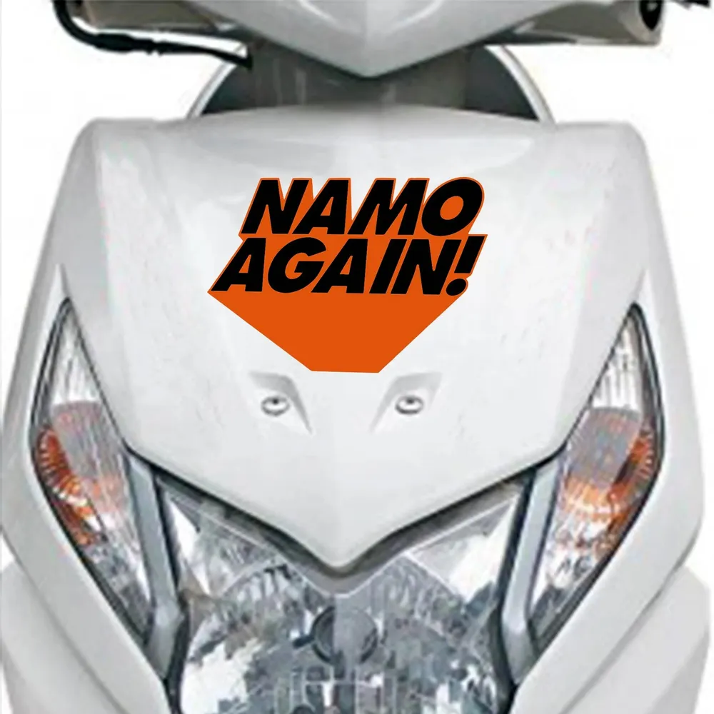 Set of 2 Namo Again Scooty Sticker/Self Adhesive Peel and Stick DIY Vinyl Scooty Graphics/Fits All Scooty / 12 cm x 9 cm