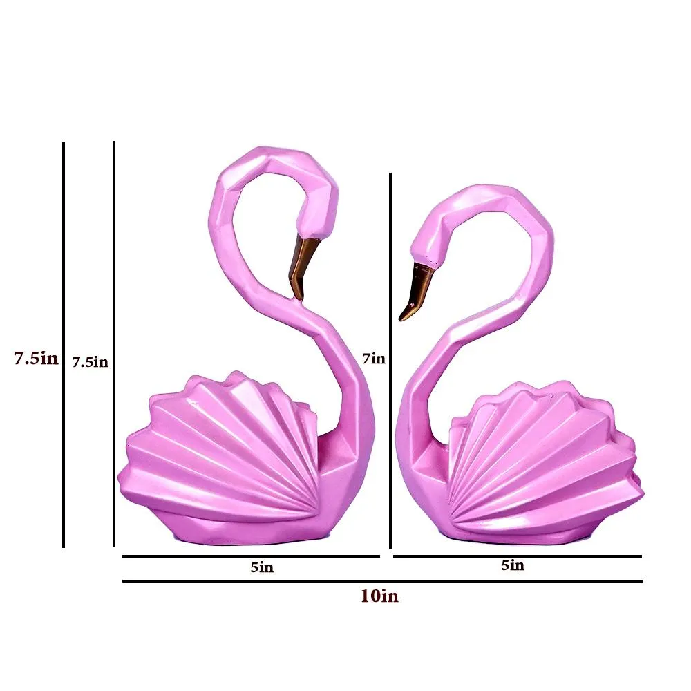 Set of 2 Swan Modern Art Table Accent