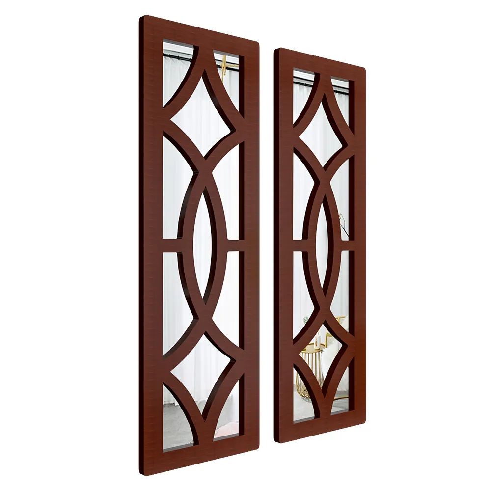 Set of 2 Vintage Wooden Frame Decorative Wall Mirror/ Wall Art Decor (Available in Multiple Finishes) White