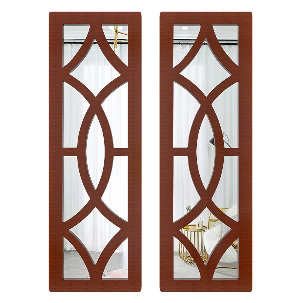 Set of 2 Vintage Wooden Frame Decorative Wall Mirror/ Wall Art Decor (Available in Multiple Finishes) White