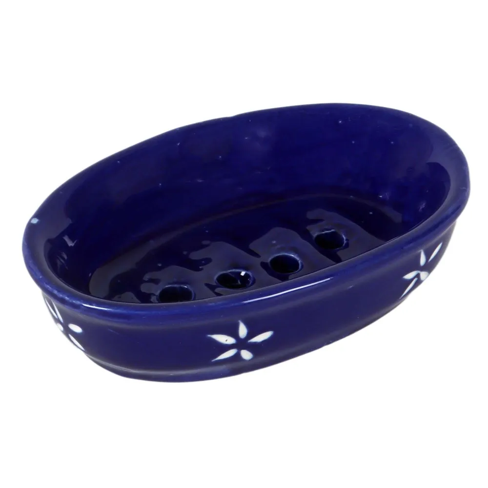 Set Of 3 Floral Printed Premium Ceramic Bathroom Accessories Set Grey