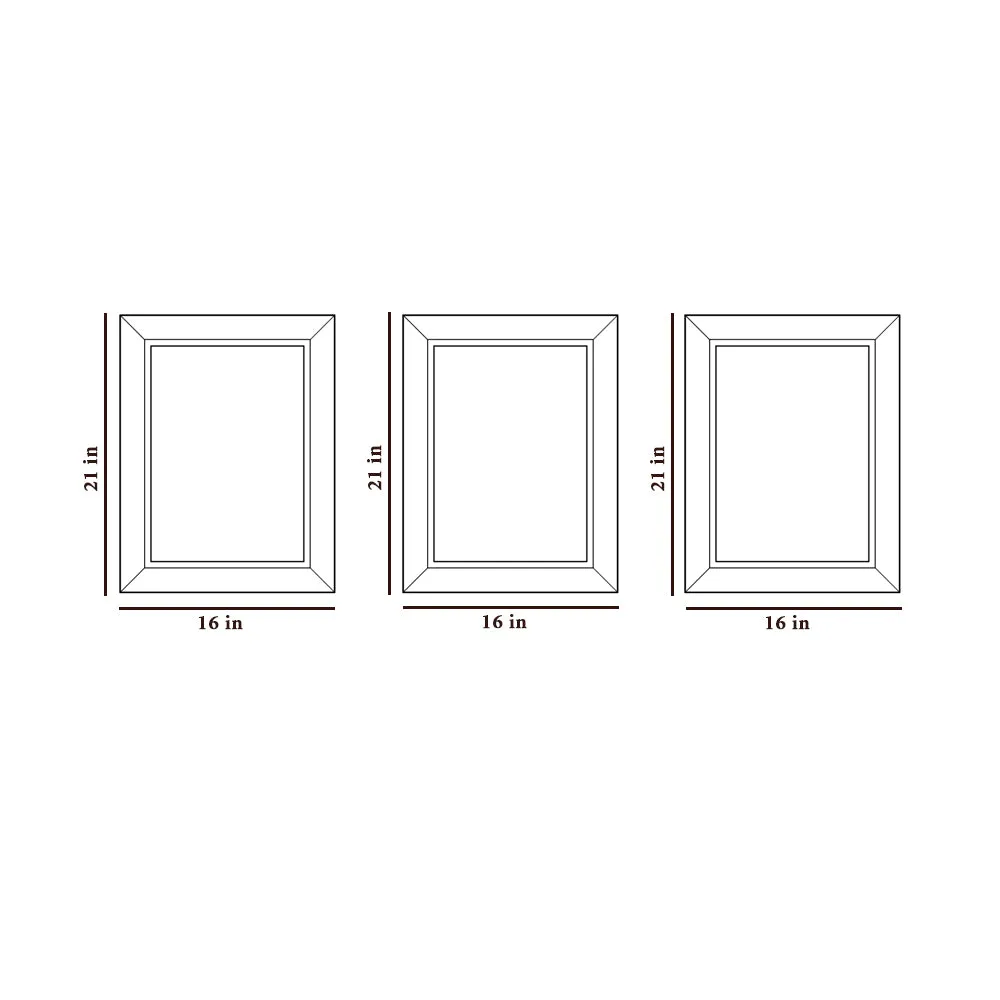 Set of 3 Indian Heritage Window Style Jharokha Mirror/ Decorative Wall Mirror- Multi-colored