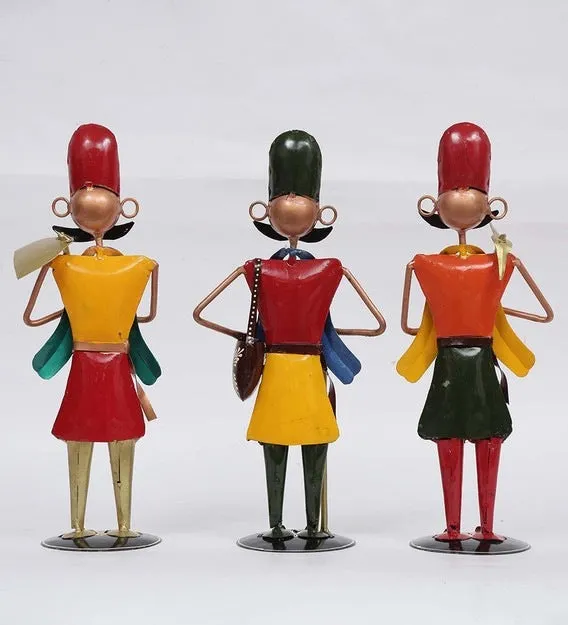 Set of 3 Traditional Farmers Metal Human Figurines / Showpiece